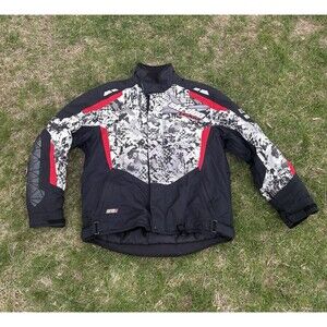 Brp Team Skidoo X Snowmobile Jacket Racing Coat Size XL White Black Ski Snow